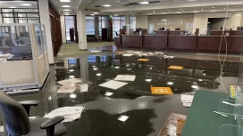flooded office
