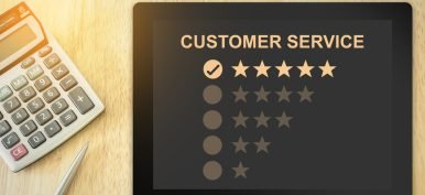 excellent five stars customer service on tablet