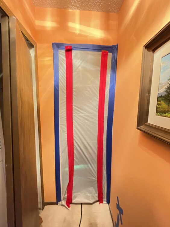 Doorway seal for restoration prep