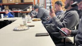 workers on a lunch break