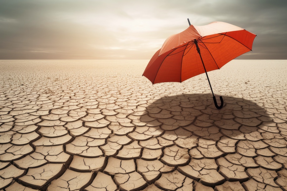 Surreal Climate change concept created with generative AI technology